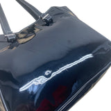 Isabel Toledo Black Patent With Face Artwork & Designer Signature Tote Bag Sz L