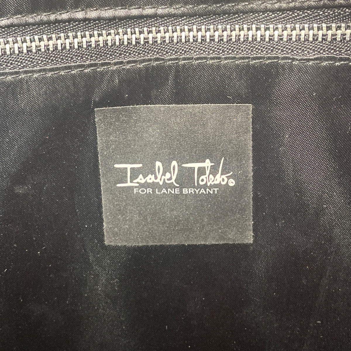Isabel Toledo Black Patent With Face Artwork & Designer Signature Tote Bag Sz L