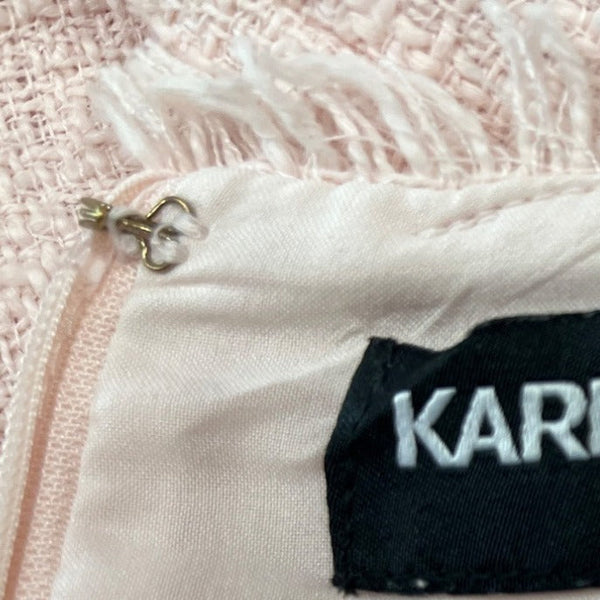 Karl Lagerfeld Women's Pink Tweed Dress Size 4