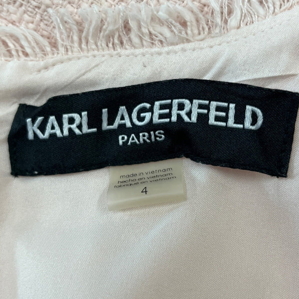 Karl Lagerfeld Women's Pink Tweed Dress Size 4