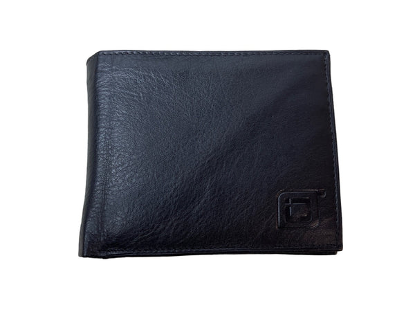 Identity Men's Black Leather Stronghold RFID Blocking Secure Wallet Sz S -NWT