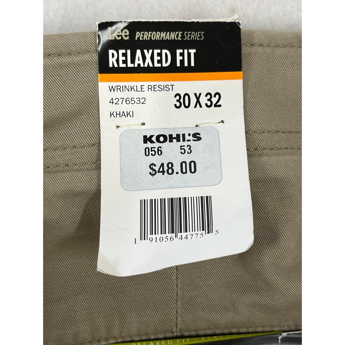 Lee Performance Series Men’s Khaki Relaxed Fit Pants Sz 30x32 - NWT