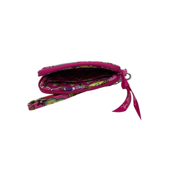 Vera Bradley Womens Pink Signature Cotton Wristlet Wallet Floral Pattern