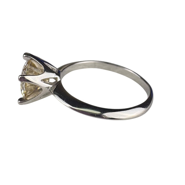 GRA Womens Silver Tone Moissanite Engagement Ring With S925 Sterling Certification Box