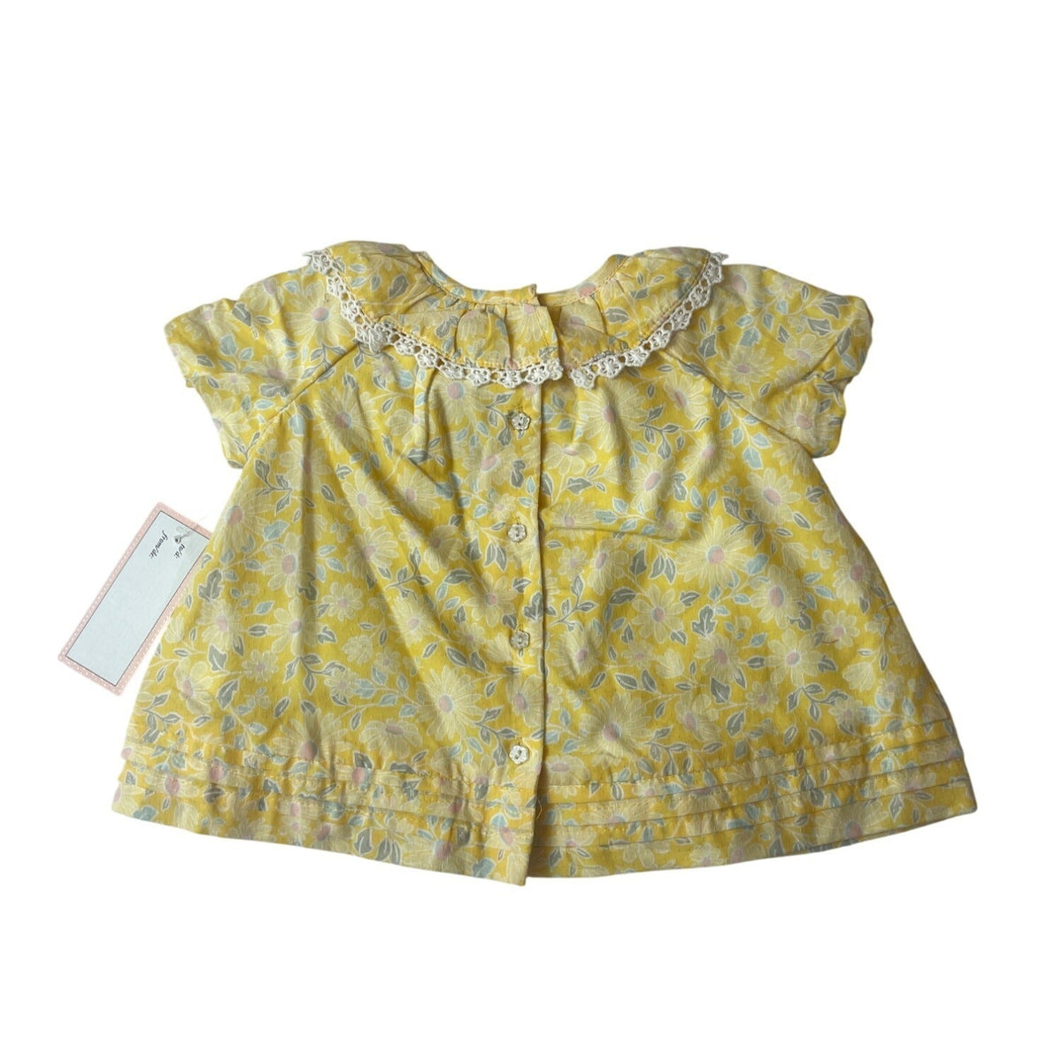 Cupcakes And Cashmere Yellow Floral Baby Dress Withh Lace Collar Size 3 6M Cupcakes And Cashmere Yellow Floral Baby Dress Withh Lace Collar Size 3 6M