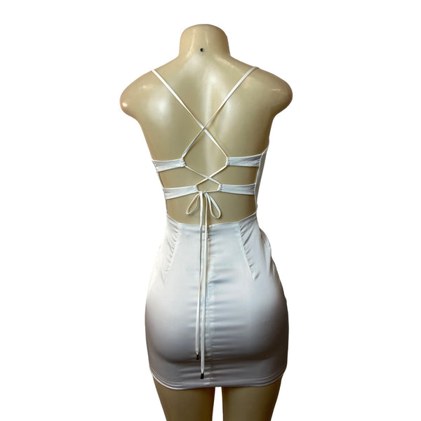 Fashion Nova Women's White Bodycon Dress Sz XS - NWT
