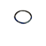 Blue & Silver Womens Hinged Bangle Bracelet With Sparkling Gradient Rhinestones