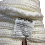 Lakers White Knit Beanie With Faux Fur Pom-Pom & Leather Patch one size