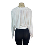 Gentle Fawn Womens V-Neck Ruffled Blouse Top White Size S- New