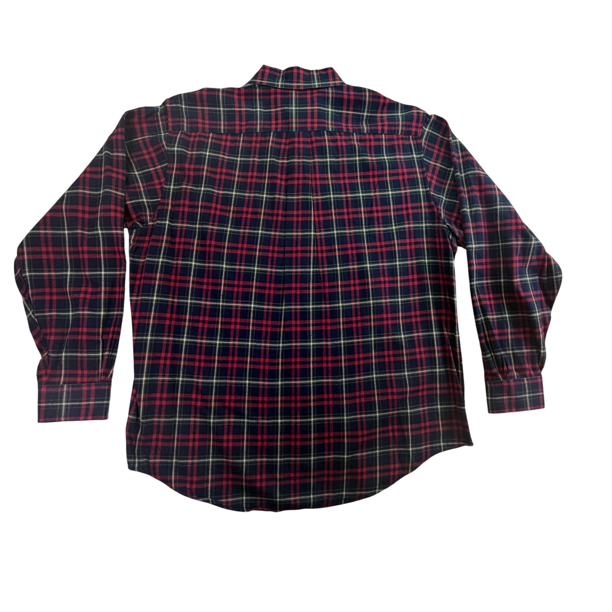 Brooks Brothers Mens Red & Navy Plaid Cotton Button-Up Casual Shirt Size L