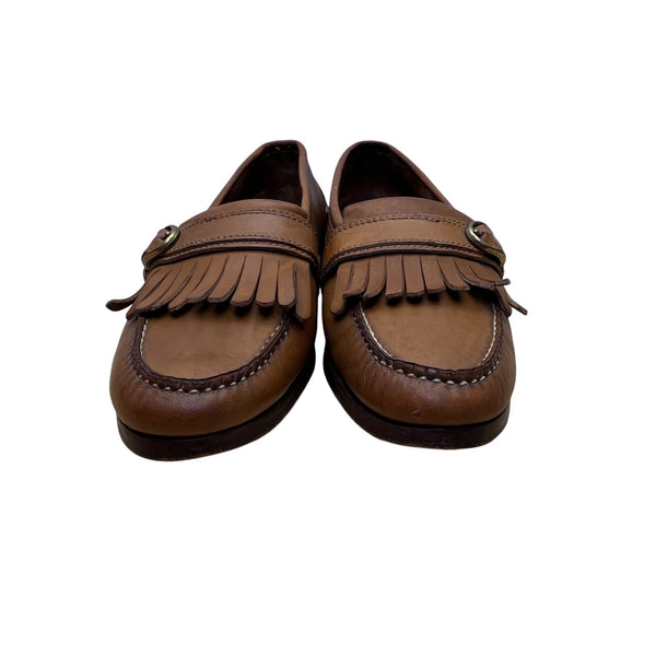 Cole Haan Men’s Brown Leather Fringe Slip-On Loafers Dress Shoes Size 9D