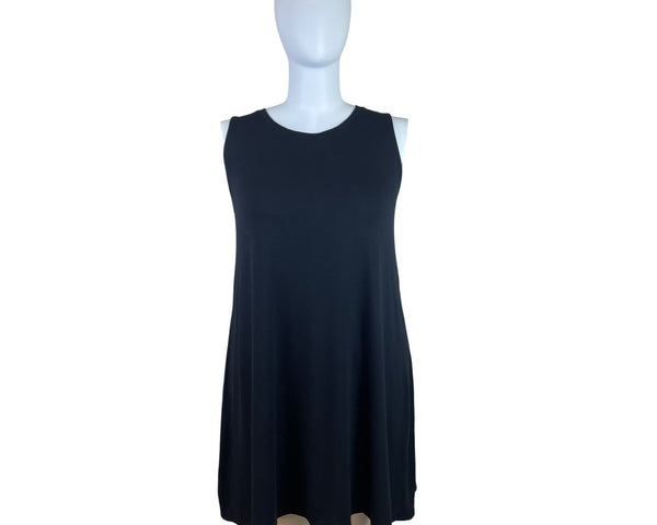 Terra & Sky Women's Black Sleeveless & Flowy A-Line Mini Dress Sz 1X - New