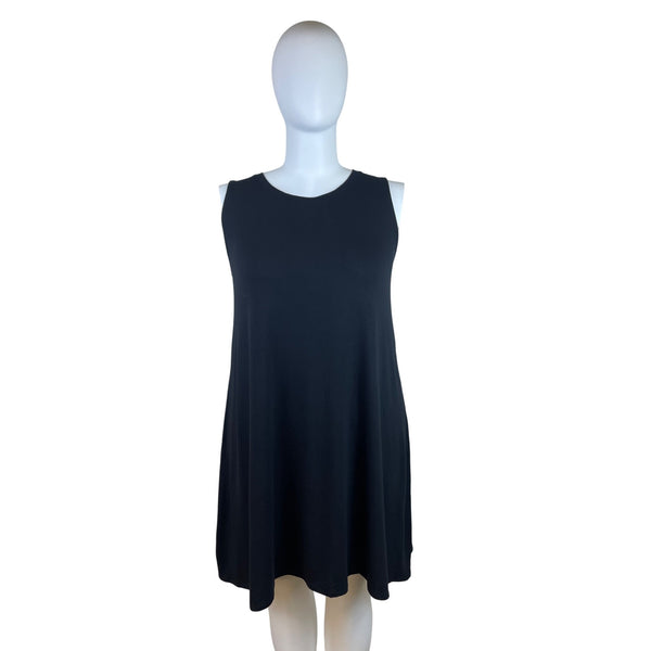 Terra & Sky Women's Black Sleeveless & Flowy A-Line Mini Dress Sz 1X - New