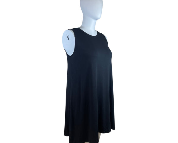 Terra & Sky Women's Black Sleeveless & Flowy A-Line Mini Dress Sz 1X - New