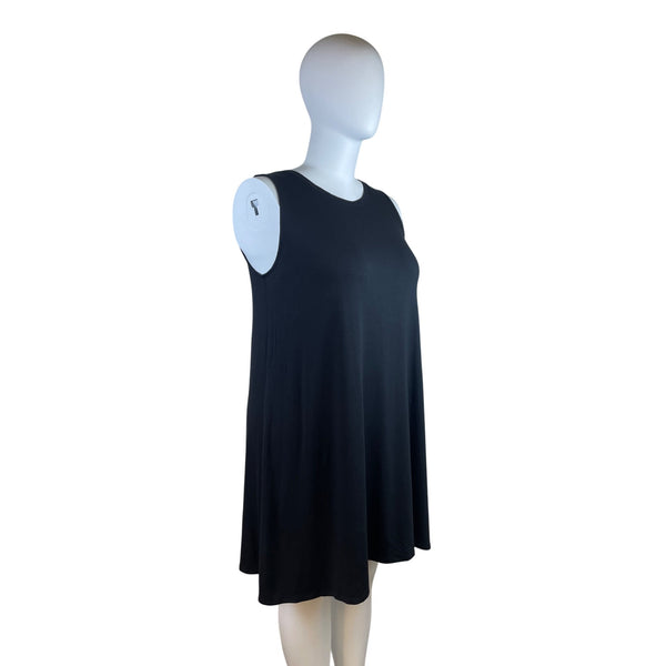 Terra & Sky Women's Black Sleeveless & Flowy A-Line Mini Dress Sz 1X - New