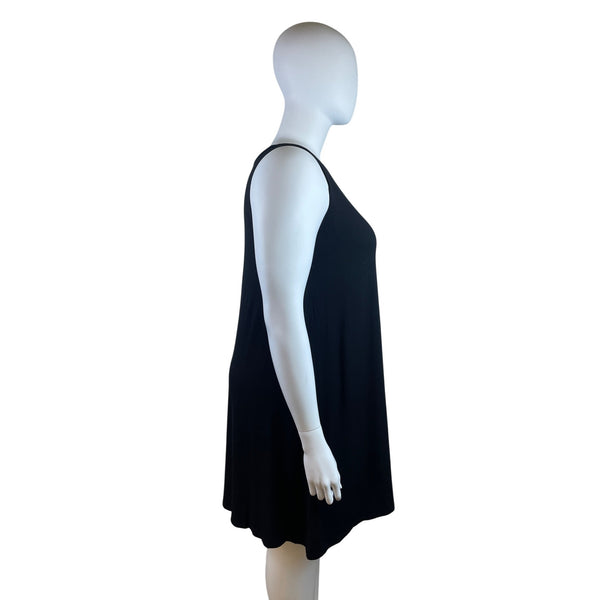 Terra & Sky Women's Black Sleeveless & Flowy A-Line Mini Dress Sz 1X - New