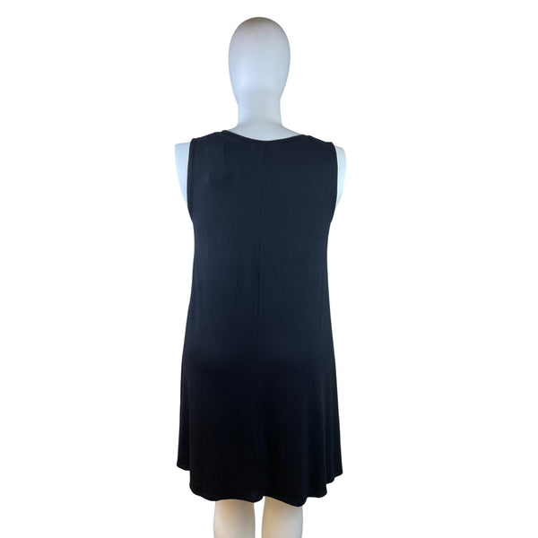 Terra & Sky Women's Black Sleeveless & Flowy A-Line Mini Dress Sz 1X - New