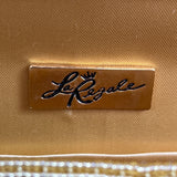 La Regale Gold Beaded Long Beaded Strap Snap Closure Evening Shoulder Bag Sz M