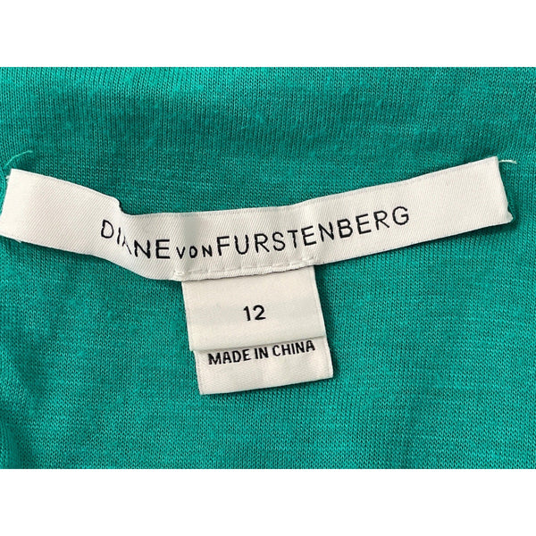 Diane Von Furstenberg Women’s Green Lace 3/4 Sleeve Cocktail Dress Size 12