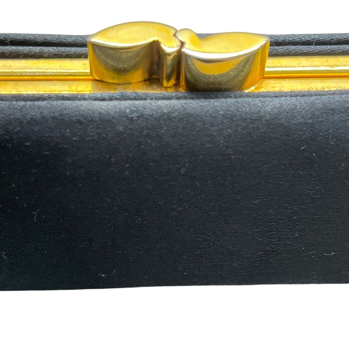 Vintage Black Handbag With Classic Art Print Panel & Gold-Tone Hardware