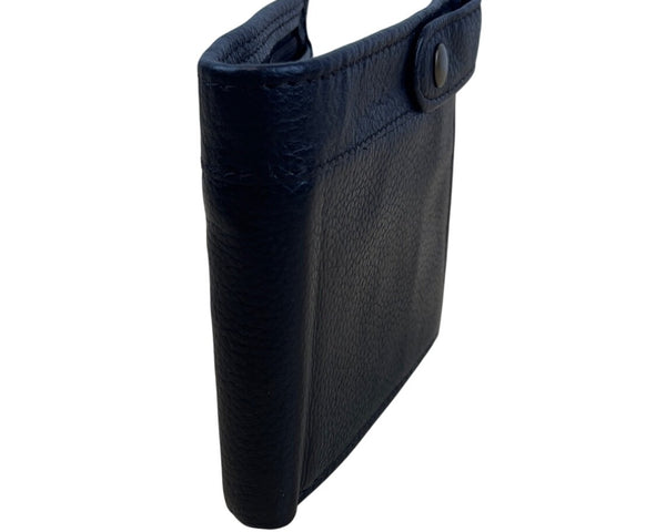 Mens Brown Embossed Leather RFID Protection Snap Detail Wallet Sz M