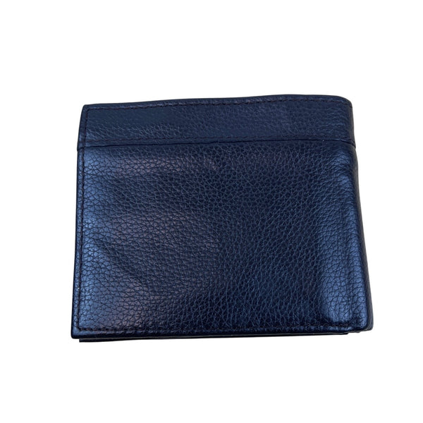 Mens Brown Embossed Leather RFID Protection Snap Detail Wallet Sz M