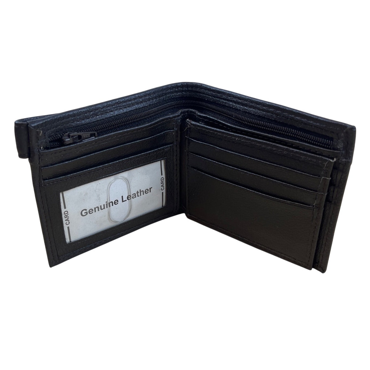 Mens Brown Embossed Leather RFID Protection Snap Detail Wallet Sz M