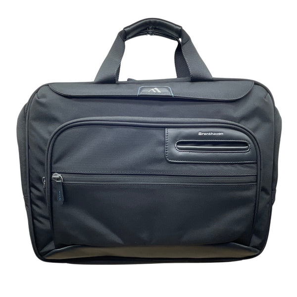 Brenthaven Black Nylon Elliot Business Essentials Laptop Briefcase Bag Sz L