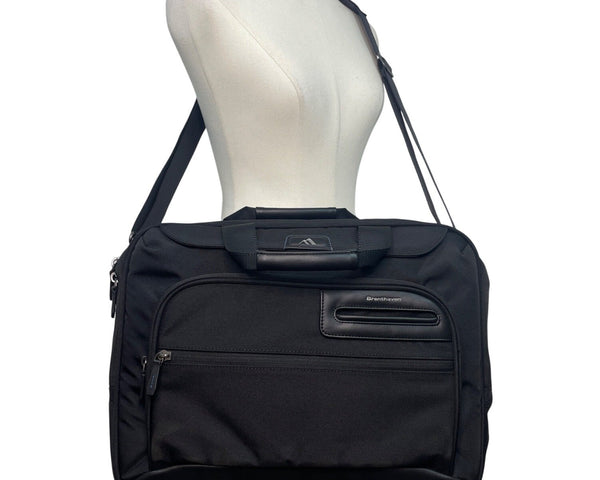 Brenthaven Black Nylon Elliot Business Essentials Laptop Briefcase Bag Sz L
