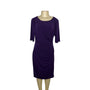 Dressbarn Womens Purple Ruched Knee-Length Dress Size 12