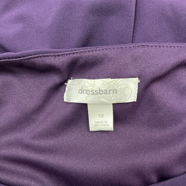 Dressbarn Womens Purple Ruched Knee-Length Dress Size 12