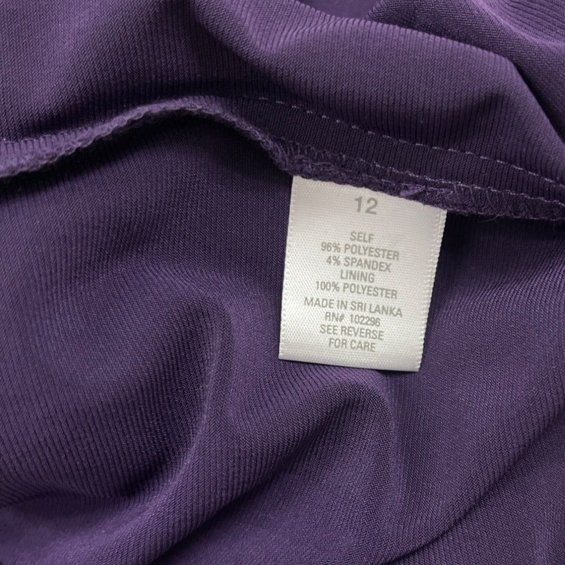 Dressbarn Womens Purple Ruched Knee-Length Dress Size 12