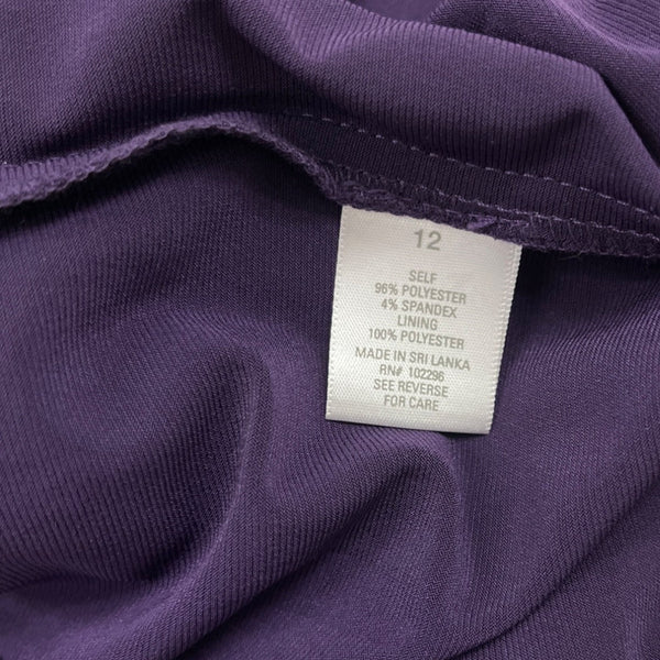 Dressbarn Womens Purple Ruched Knee-Length Dress Size 12