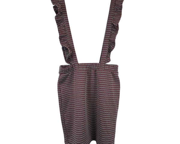 3rd + Malt Womens Red & White Houndstooth Pinafore Dress Size M