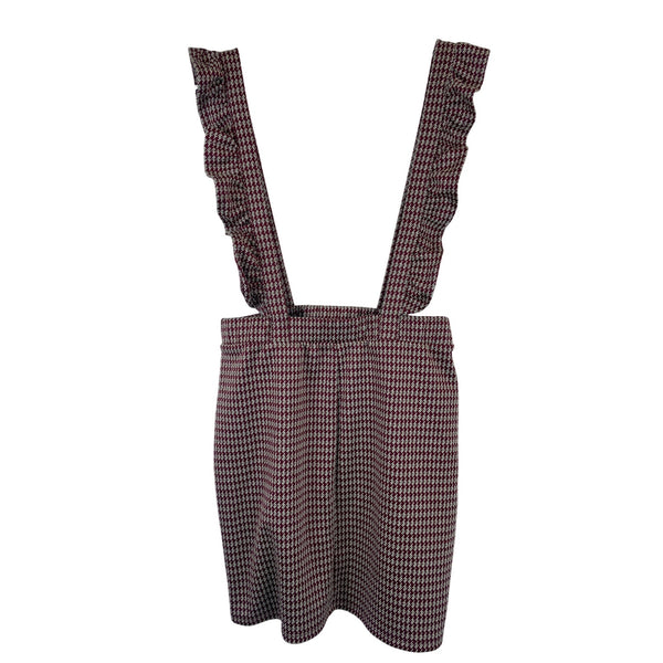 3rd + Malt Womens Red & White Houndstooth Pinafore Dress Size M