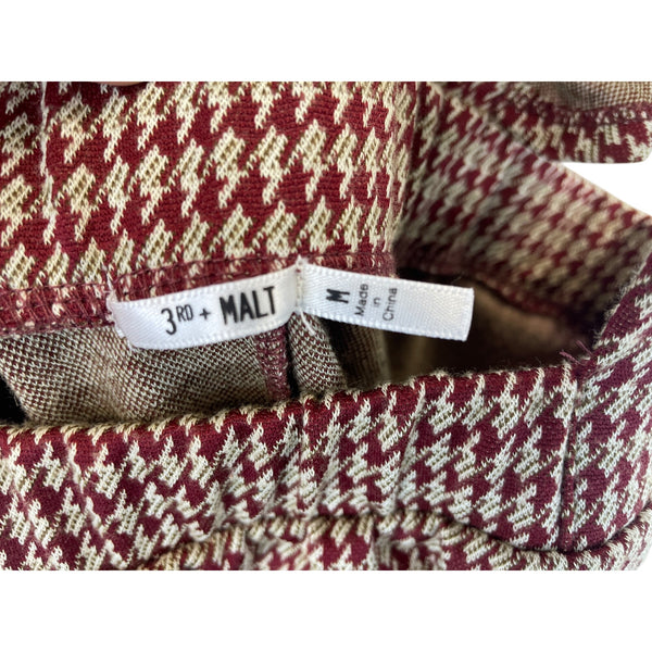 3rd + Malt Womens Red & White Houndstooth Pinafore Dress Size M