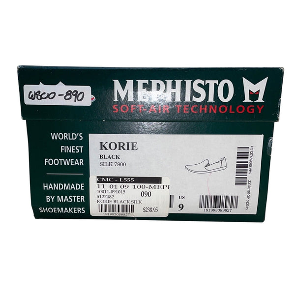 Mephisto Korie Womens Black Leather Soft-Air Technology Slip-On Shoes Size 9