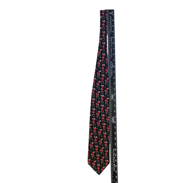 Holiday Traditions Mens Navy Polyester Santa Golf Pattern Necktie 58" Hallmark Design