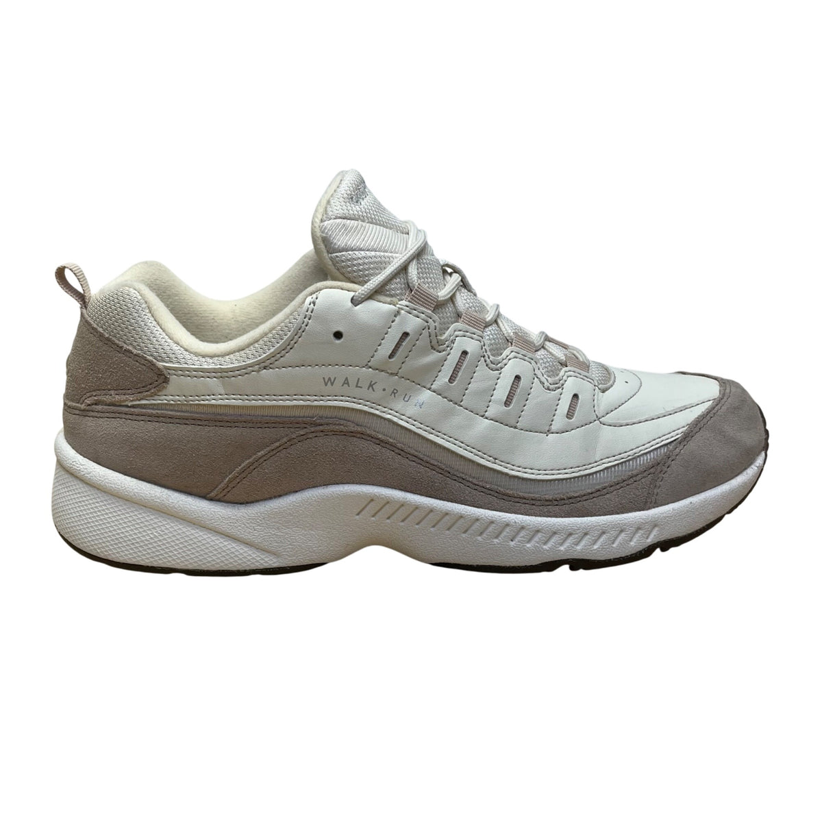 Easy Spirit Women’s Beige & White Leather Walk Run Seromy Sneakers Size 10N