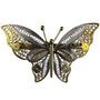 Sterling Silver & Gold Tone Filigree Butterfly Brooch 925 Intricate Vintage Design