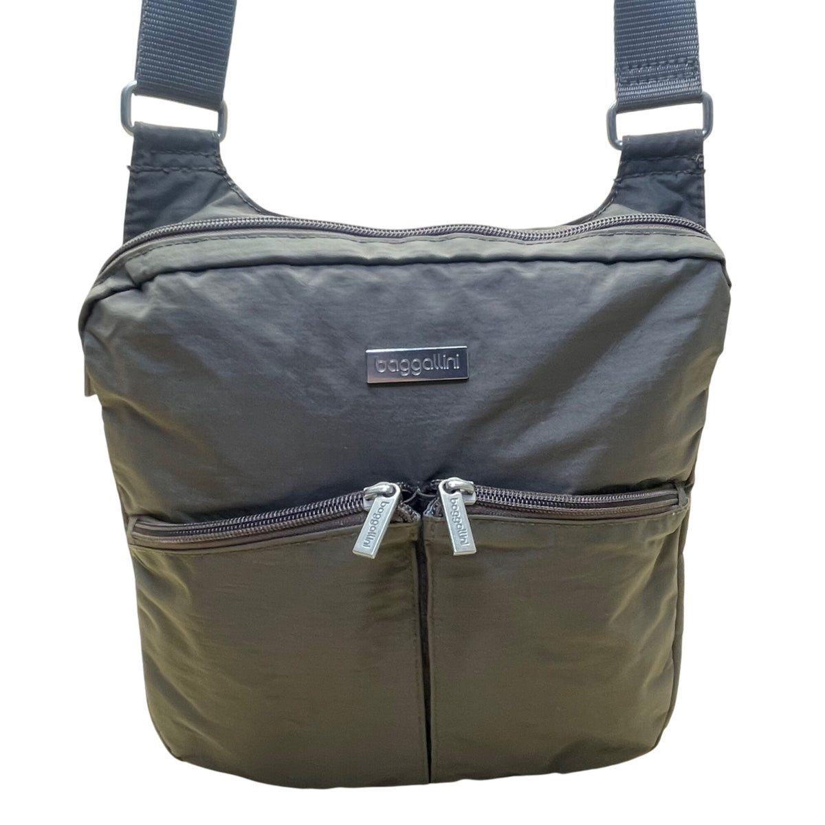 Baggallini Women’s Brown Nylon Adjustable Strap Travel Organizer Crossbody Bag