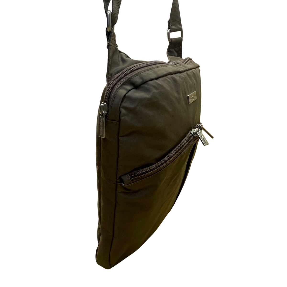 Baggallini Women’s Brown Nylon Adjustable Strap Travel Organizer Crossbody Bag