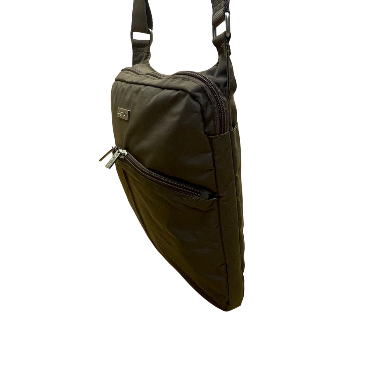 Baggallini Women’s Brown Nylon Adjustable Strap Travel Organizer Crossbody Bag