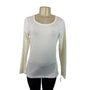Talbots Women's Long Sleeve White Crewneck Top Cotton Blend Size S - New