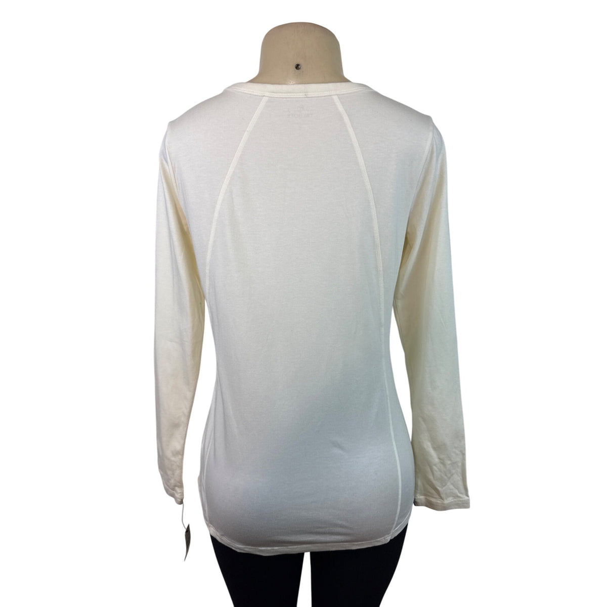 Talbots Women's Long Sleeve White Crewneck Top Cotton Blend Size S - New