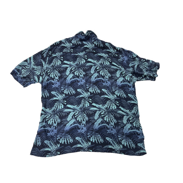 Jack & Jons Mens Hawaiian Shirt & Shorts Set Navy Tropical Palm Print Sz XL