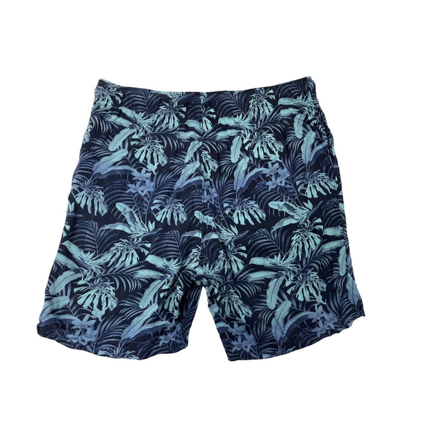 Jack & Jons Mens Hawaiian Shirt & Shorts Set Navy Tropical Palm Print Sz XL