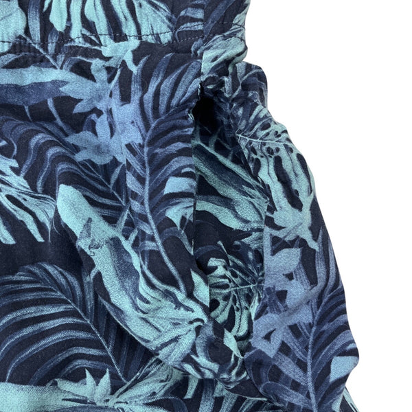Jack & Jons Mens Hawaiian Shirt & Shorts Set Navy Tropical Palm Print Sz XL
