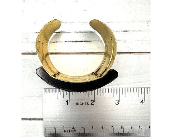 Art Deco Black Bakelite & Brass Cuff Bracelet
