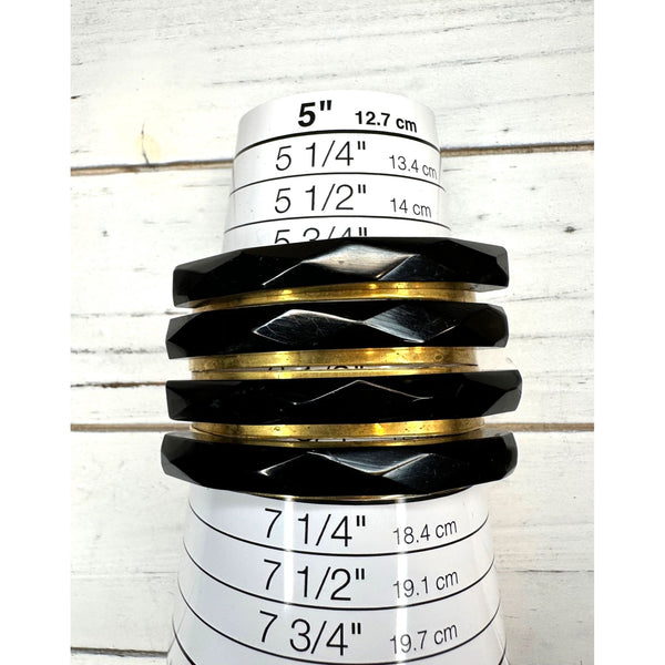 Art Deco Black Bakelite & Brass Cuff Bracelet